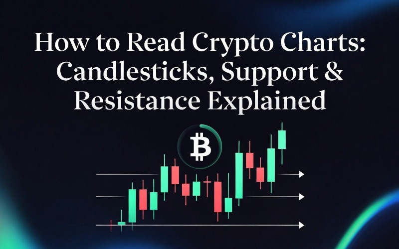 How to Read Crypto Charts for Beginners: Candlesticks, Support & Resistance Explained