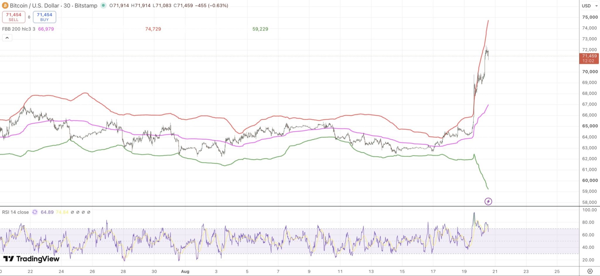 TradingView bitcoin levels